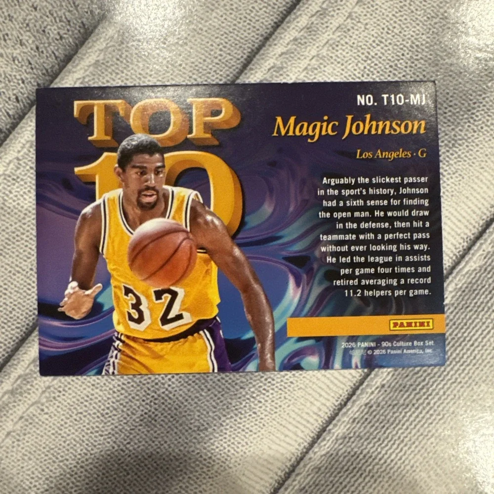 2026 Panini Decades 90s Pop Culture Magic Johnson #T10-MJ Top 10 Lakers
